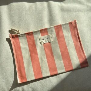 NWOT Sezane Pink Stripe Pouch 7 x 11 inch